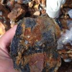 Sulphide mineralization from road showing